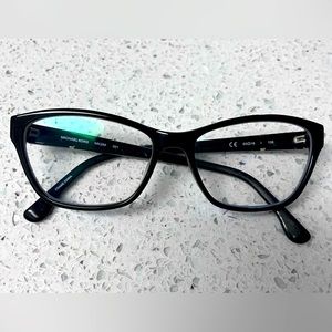 Michael Kors clear lens glasses. Light prescription lenses. Black frame.